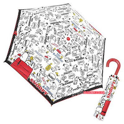 스누피스누피 53cm 접이식 우산(화이트)(일) 비오는날