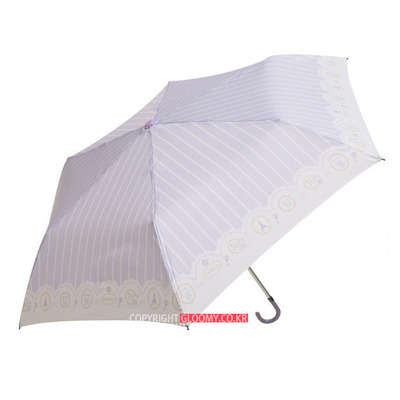 리락쿠마리락쿠마 50cm 접이식 우산 스트라이프(퍼플)(일) 비오는날