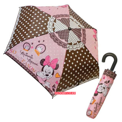 디즈니미니마우스 53cm 접이식 우산(도트)(일) 비오는날
