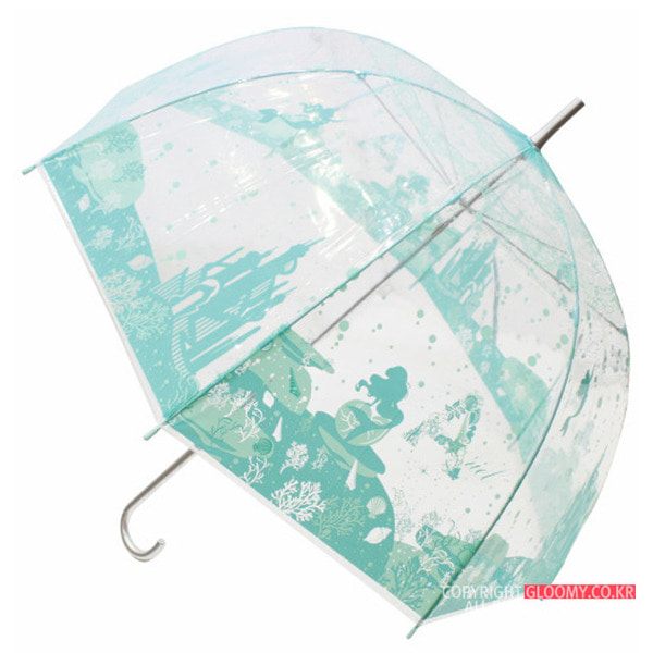 프린세스프린세스 60cm 돔 투명비닐 장우산(인어공주)(일) 성인우산