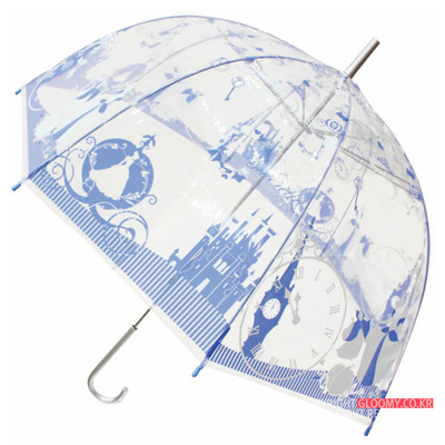 프린세스프린세스 60cm 돔 투명비닐 장우산(신데렐라)(일) 성인우산