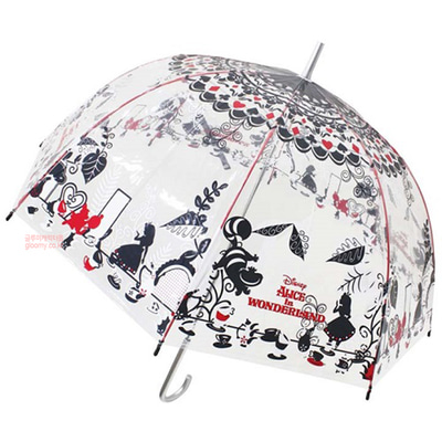 디즈니디즈니 앨리스 돔형 투명 장우산 60cm(원더랜드) (일) 042137