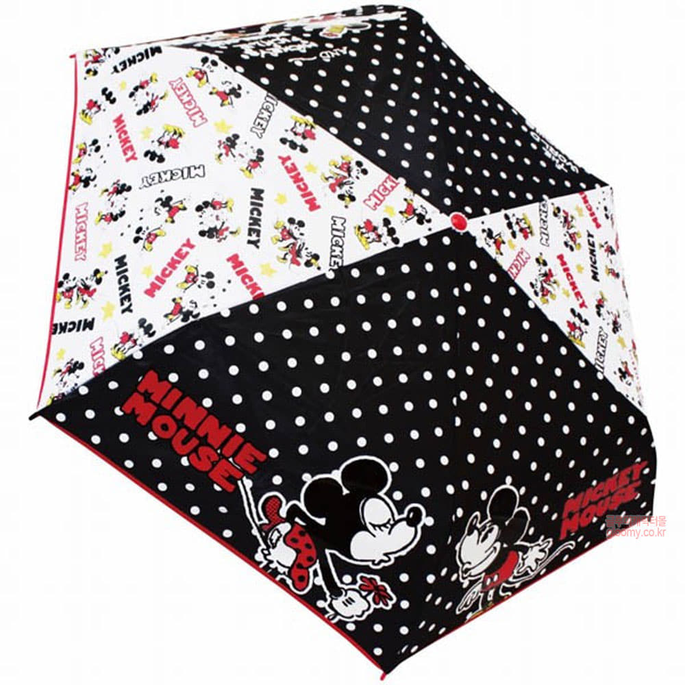 디즈니미키마우스 손잡이 접이식우산(배색블랙)(일) 3단우산